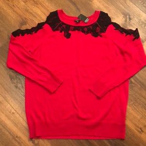NWT Torrid Cold Shoulder Sweater w/ Lace Detail